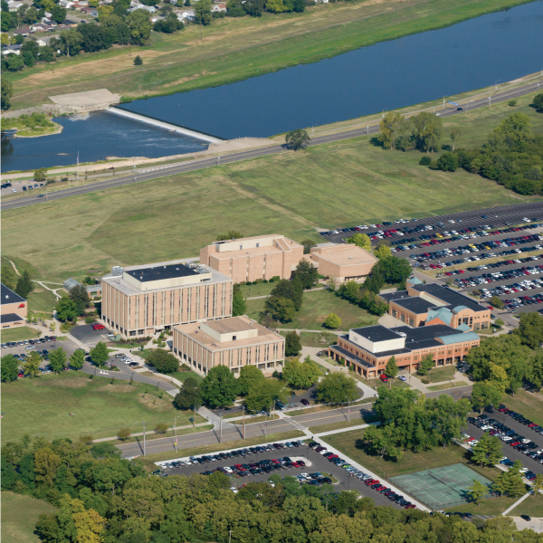 Ariel view of the Hamilton campus. 
