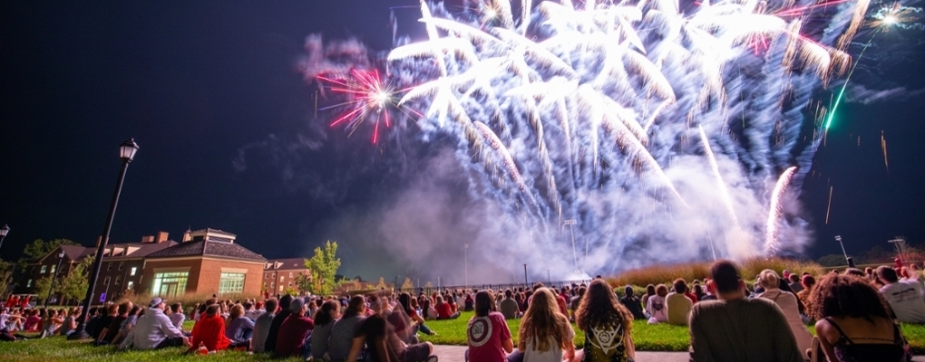 fireworks display during 2018 Welcome Week