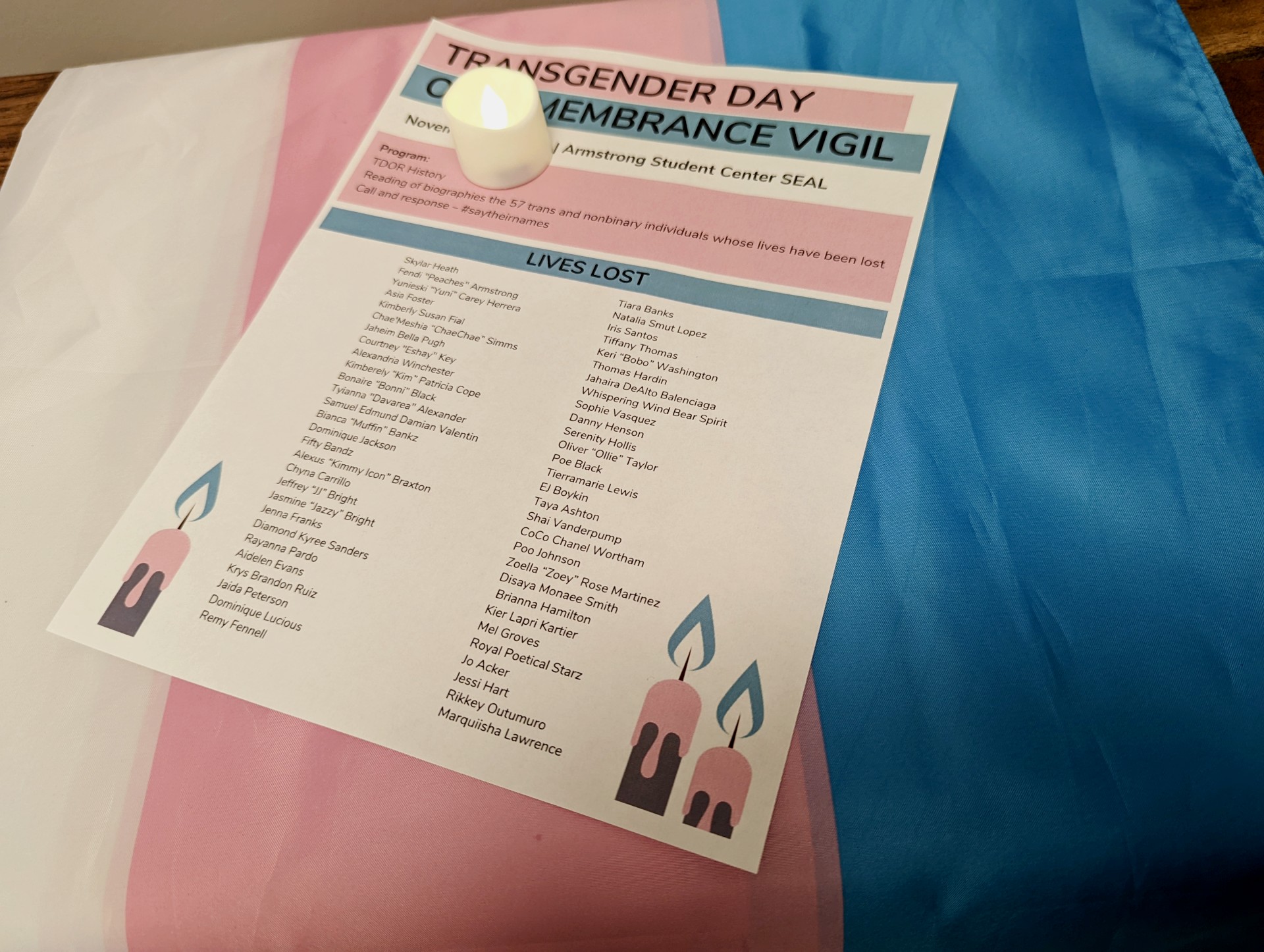 blue, white, and pink transgender flag
