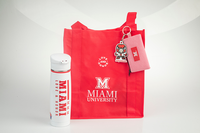 Miami branded reusable bag and water bottle
